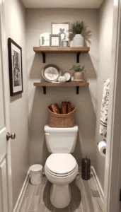 Place shelves above the toilet