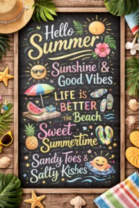 Simple Summer Quotes Chalkboard Designs