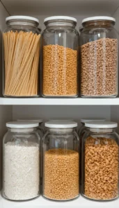 Store dry goods in matching jars