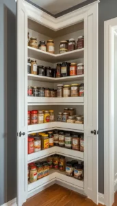 Store smaller food containers in corners