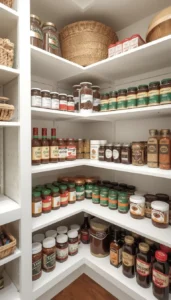 Store smaller items in corner zones