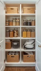 Style Pantry Shelves with Decorative Organization