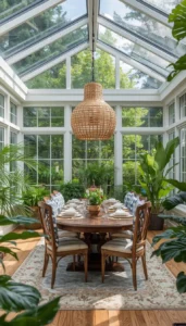 Sunroom Dining Room Decor with Plants