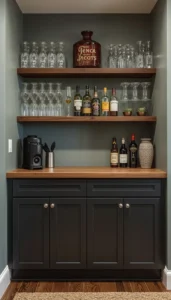 Use Open Shelves for Glassware Display