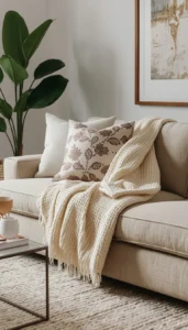 Use a throw blanket for relaxed styling