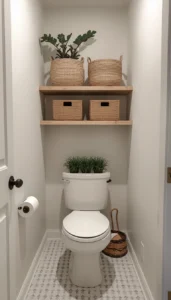 Use baskets for a clean look
