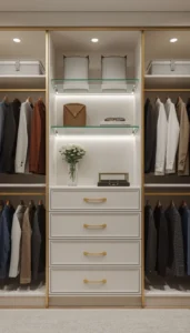 Use glass shelves or doors