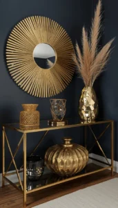 Use gold mirrors or trays