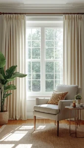 Use light colored curtains for soft light