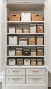 Use matching storage containers
