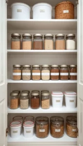 Use matching storage jars and containers