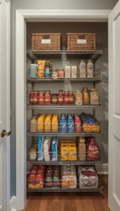 Use pull out baskets for produce or snacks