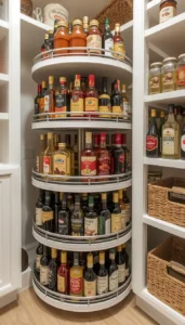 Use rotating trays for sauces and oils