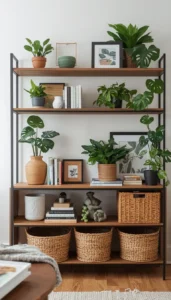 Use small plants on shelves or tables