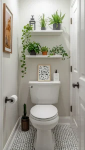 Use small plants on shelves