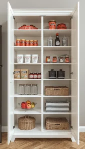 Use the top shelves for bulk storage