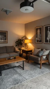 Use warm lighting for lounge areas