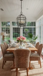 Warm and Inviting Sunroom Dining Decor