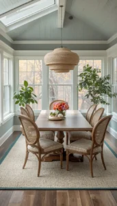 Warm and Welcoming Sunroom Dining Decor