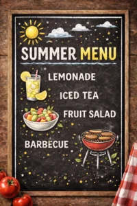 Write a Short Seasonal Menu