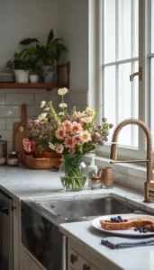 Add Fresh Flowers for a Soft Touch