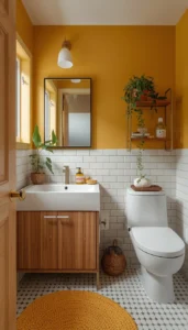 Combine Wood with Bright Colors