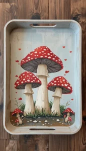 Decorate Wooden Surfaces with Mushroom Motifs