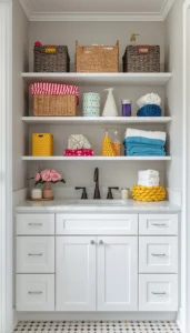 Install Open Shelves with Color Accents