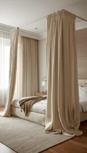 Modern Curtain Bed Styles for Clean Aesthetics