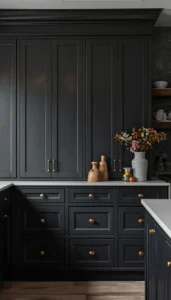 Opt for Dark Painted Wood Cabinets