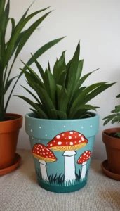 Paint Mushroom Designs on Planters