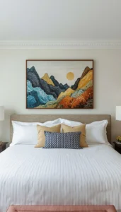 Statement Wall Art Above the Bed for a Focal Point