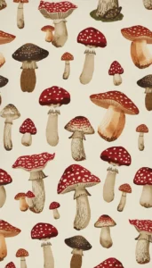 Textile Decor with Mushroom Patterns
