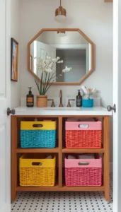 Use Bright Storage Baskets