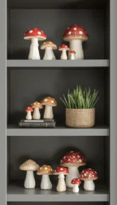 Use Mushroom Figurines on Shelves