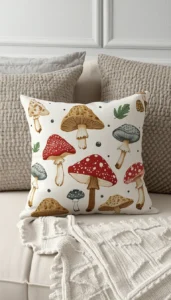 Use Mushroom Print Cushions