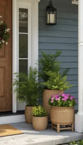Use Wooden or Woven Planters
