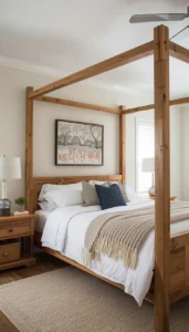 Wooden Frame Canopy Beds for a Natural Feel
