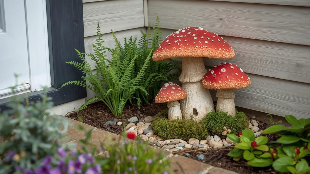 diy mushroom garden decor