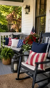 Add Red White and Blue Outdoor Pillows