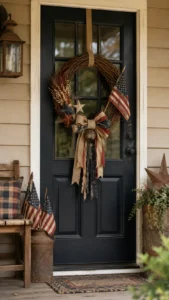 Add a Rustic Patriotic Wreath to the Front Door