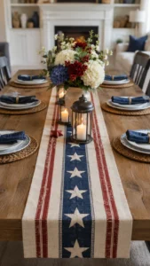 Choose a Linen Runner in Soft Patriotic Colors