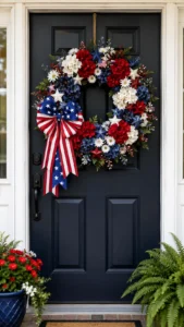 Classic Red White and Blue Wreaths for a Timeless Front Door Look