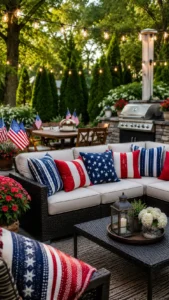 Decorate Outdoor Seating with Patriotic Pillows