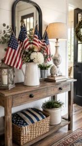 Decorate an Entry Table with a Flag Arrangement