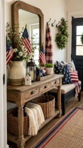 Farmhouse Patriotic Entryway Decor for a Warm First Step Inside