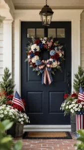 Hang a Red White and Blue Wreath
