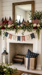 Layer Greenery Garland with Patriotic Accents