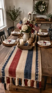 Layer the Runner with Wooden Decor