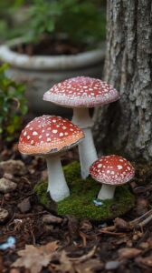Painted Mushroom Stones for a Natural Look